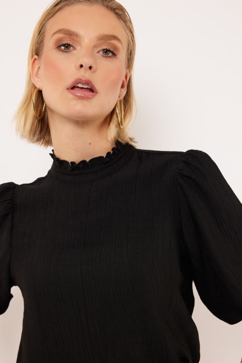 Fluresk Geneva Top Zwart – Tops van Fluresk, kleur XS, maat | JoAnnco