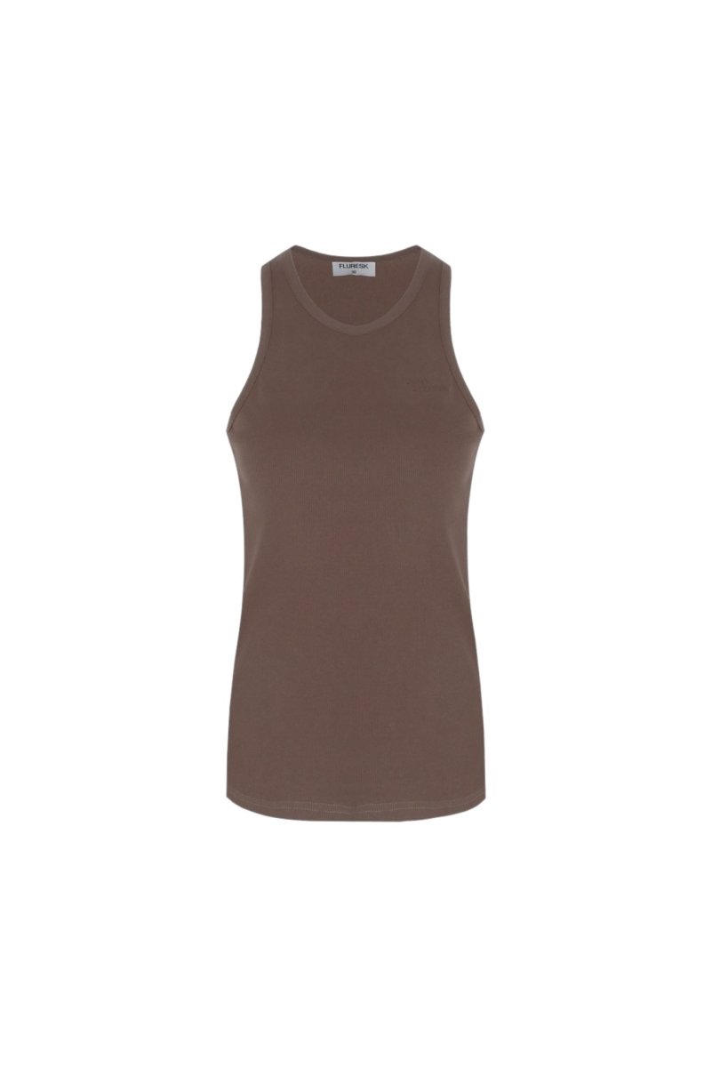 Fluresk Awena Tanktop Bruin – Tops van Fluresk, kleur XS, maat | JoAnnco