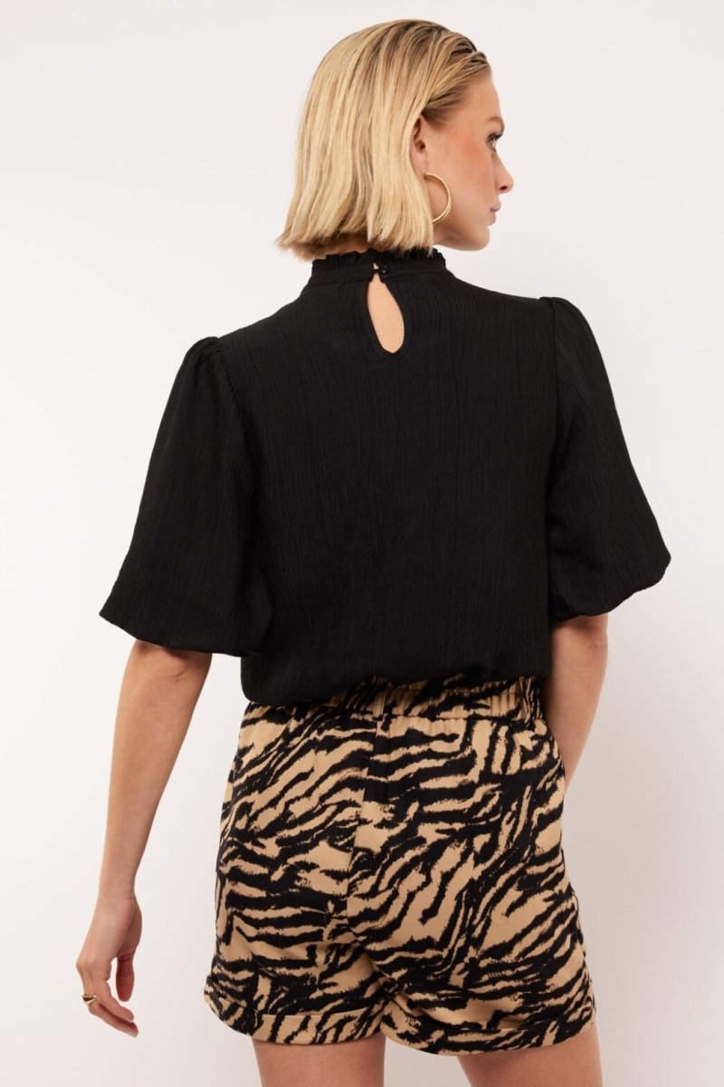 Fluresk Geneva Top Zwart – Tops van Fluresk, kleur XS, maat | JoAnnco
